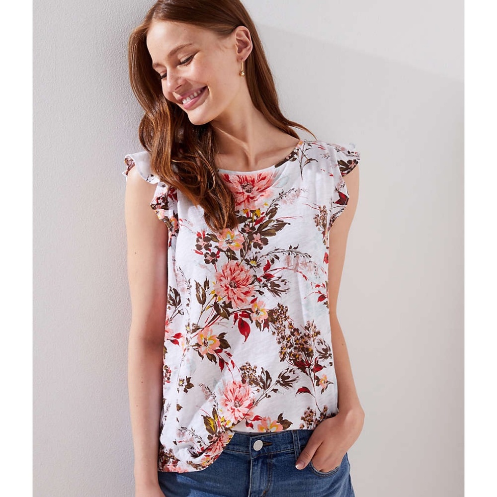 LOFT Floral Flutter Vintage Soft Tee